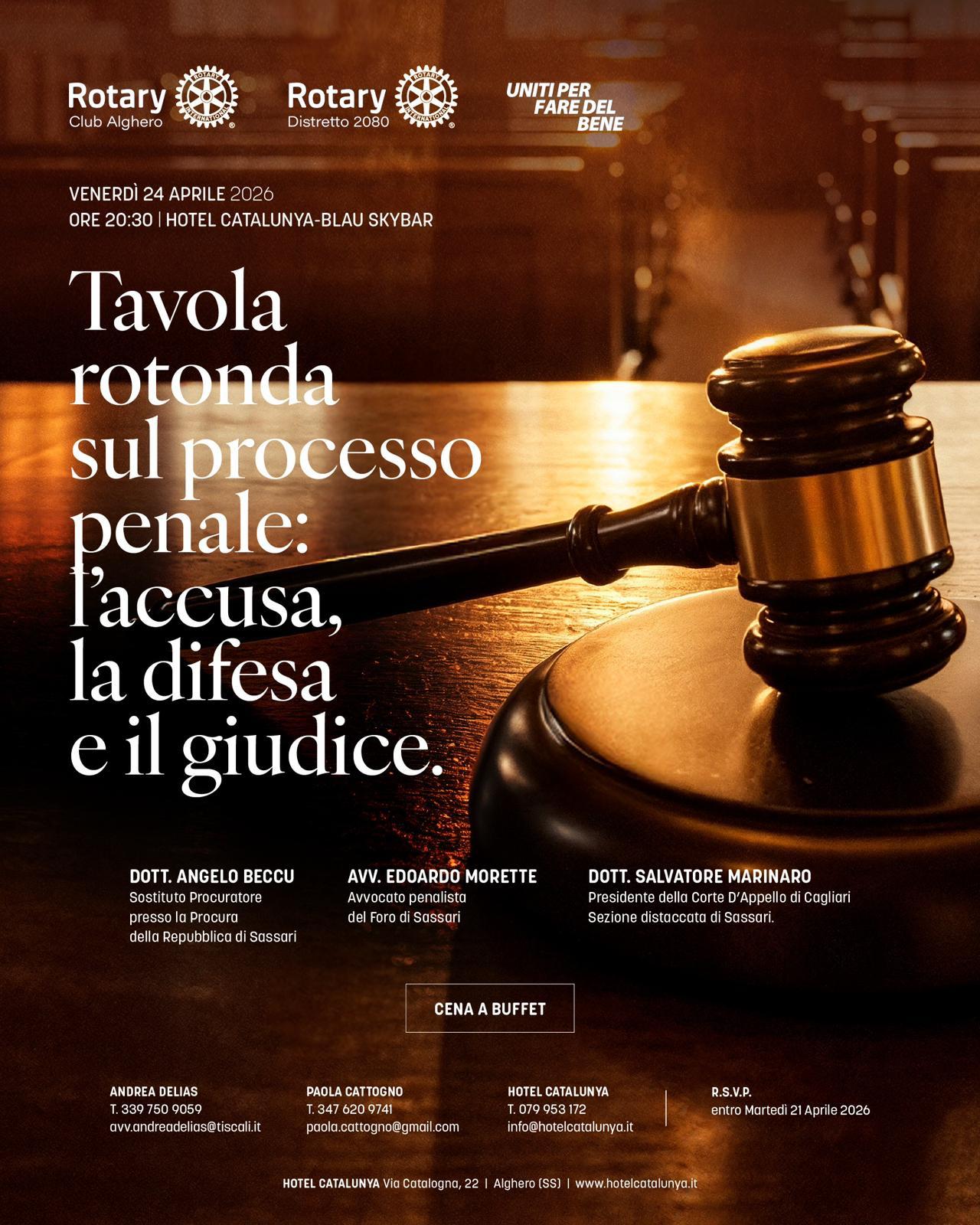 Tavola rotonda sul processo penale: l’accusa, la difesa e il giudice.